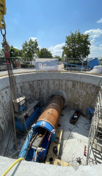 Verpressgrube mit Vortriebsmaschine